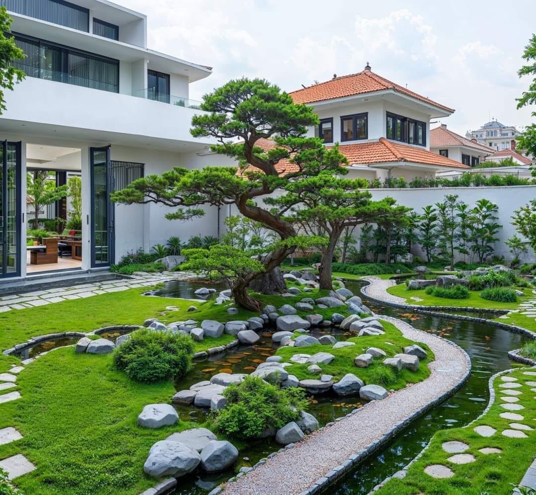 Sân vườn nhật bản sau nhà - zion's
